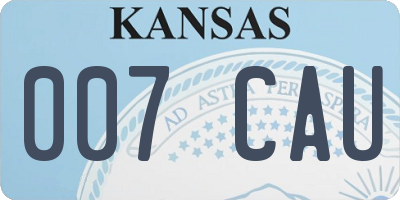 KS license plate 007CAU