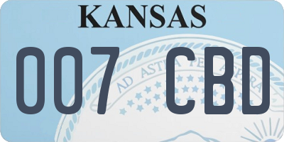 KS license plate 007CBD