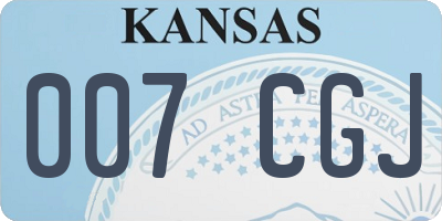 KS license plate 007CGJ