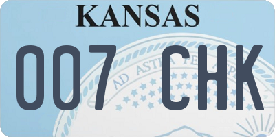 KS license plate 007CHK