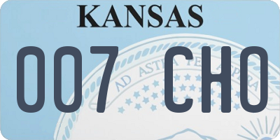 KS license plate 007CHO