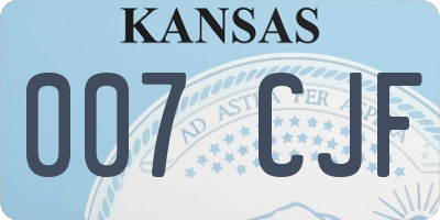 KS license plate 007CJF