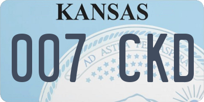 KS license plate 007CKD