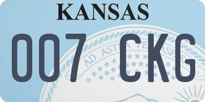 KS license plate 007CKG