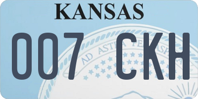 KS license plate 007CKH
