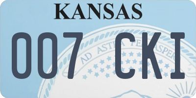 KS license plate 007CKI