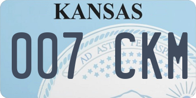 KS license plate 007CKM