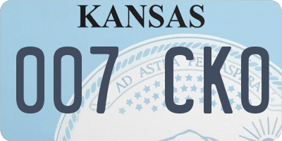KS license plate 007CKO