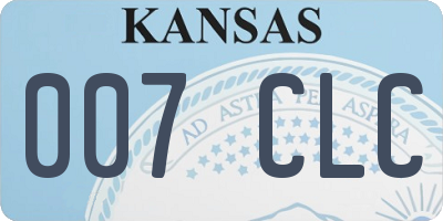 KS license plate 007CLC