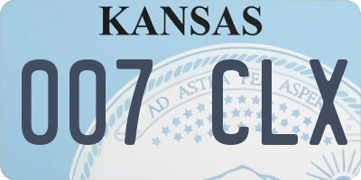 KS license plate 007CLX