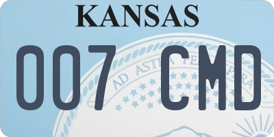 KS license plate 007CMD