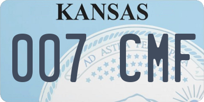 KS license plate 007CMF