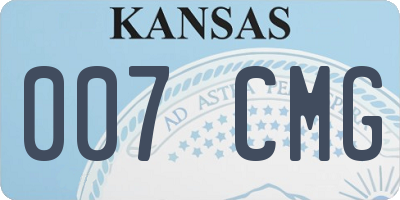KS license plate 007CMG