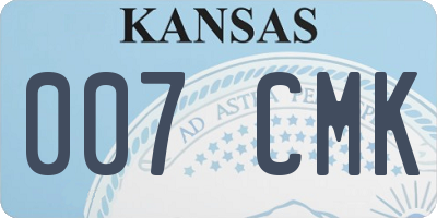 KS license plate 007CMK