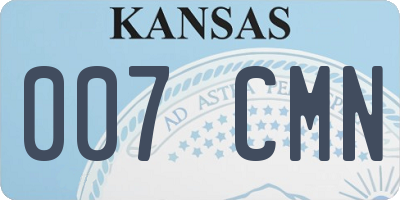 KS license plate 007CMN