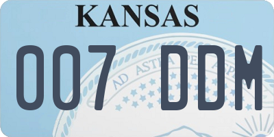 KS license plate 007DDM