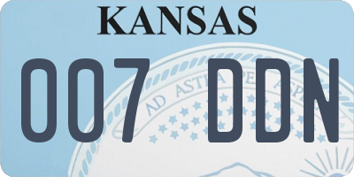 KS license plate 007DDN