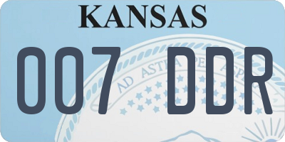 KS license plate 007DDR