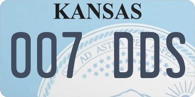 KS license plate 007DDS