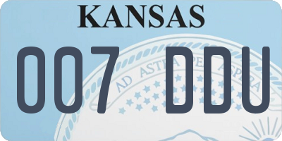 KS license plate 007DDU