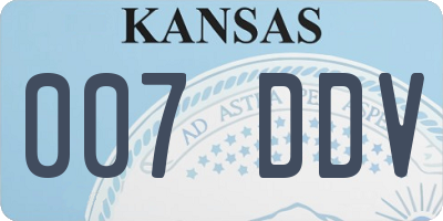 KS license plate 007DDV