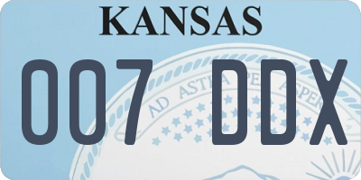 KS license plate 007DDX
