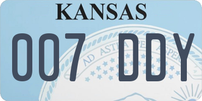 KS license plate 007DDY