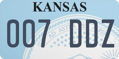 KS license plate 007DDZ