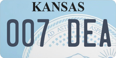 KS license plate 007DEA