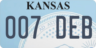 KS license plate 007DEB