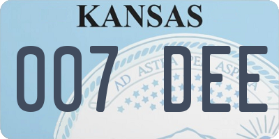 KS license plate 007DEE