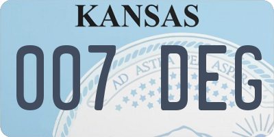 KS license plate 007DEG
