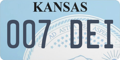 KS license plate 007DEI
