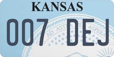 KS license plate 007DEJ