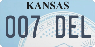 KS license plate 007DEL