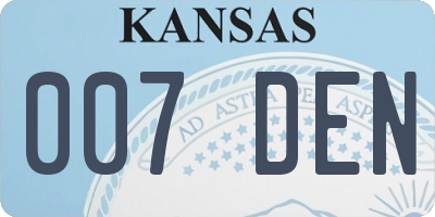 KS license plate 007DEN