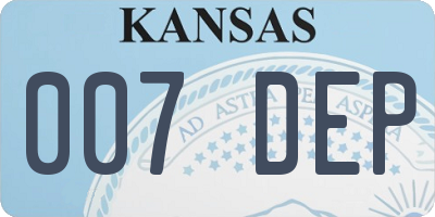KS license plate 007DEP