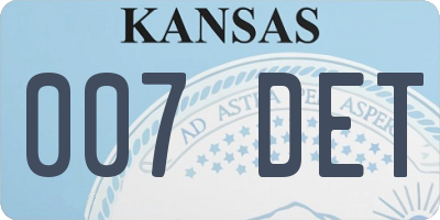 KS license plate 007DET