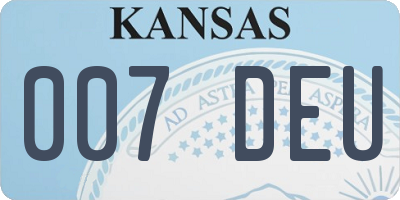 KS license plate 007DEU
