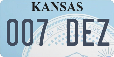 KS license plate 007DEZ