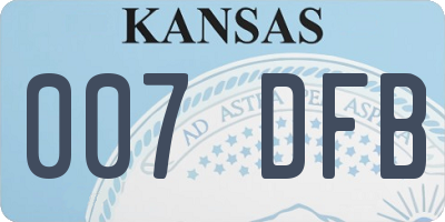 KS license plate 007DFB