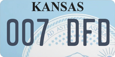 KS license plate 007DFD