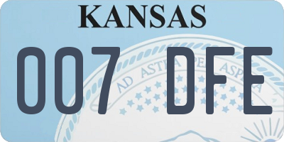 KS license plate 007DFE