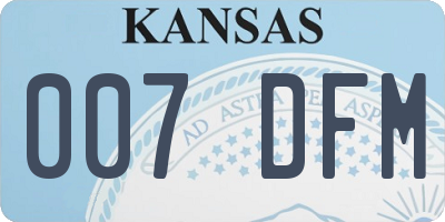 KS license plate 007DFM