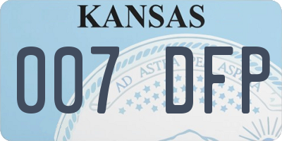 KS license plate 007DFP