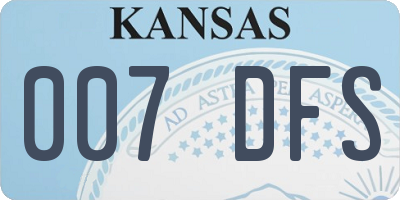 KS license plate 007DFS
