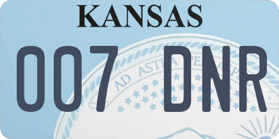 KS license plate 007DNR