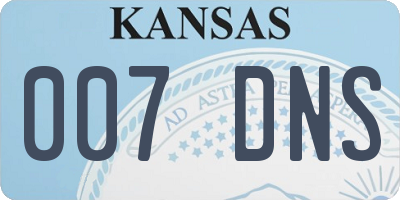 KS license plate 007DNS