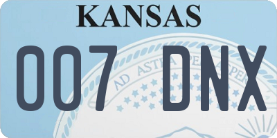 KS license plate 007DNX