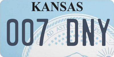 KS license plate 007DNY